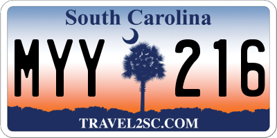 SC license plate MYY216