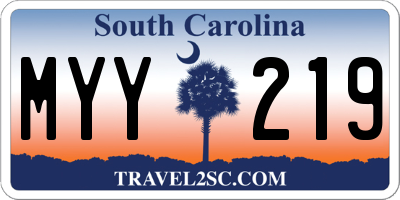 SC license plate MYY219