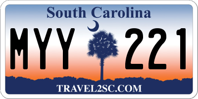 SC license plate MYY221