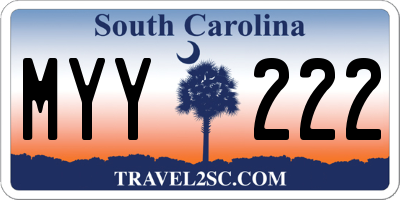 SC license plate MYY222