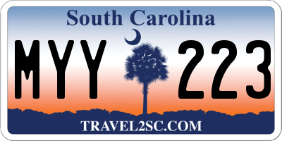 SC license plate MYY223