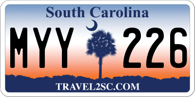 SC license plate MYY226