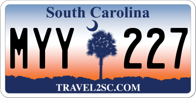 SC license plate MYY227