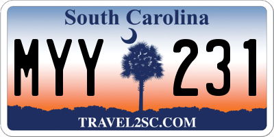 SC license plate MYY231