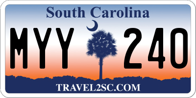SC license plate MYY240