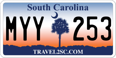 SC license plate MYY253