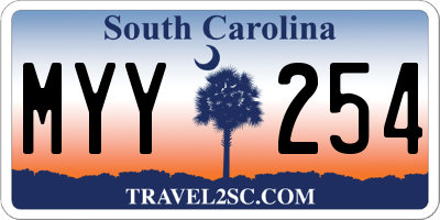 SC license plate MYY254