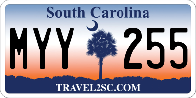 SC license plate MYY255