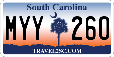 SC license plate MYY260