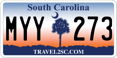 SC license plate MYY273