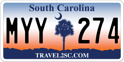 SC license plate MYY274