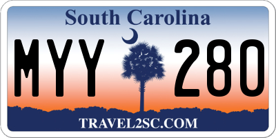SC license plate MYY280