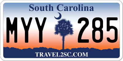 SC license plate MYY285