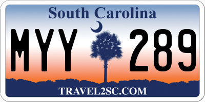 SC license plate MYY289