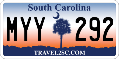 SC license plate MYY292