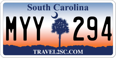 SC license plate MYY294