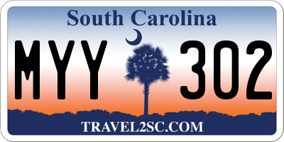 SC license plate MYY302