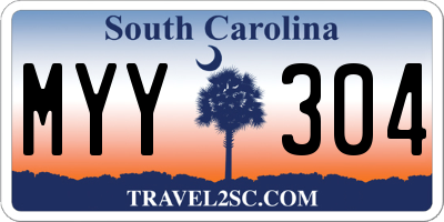 SC license plate MYY304