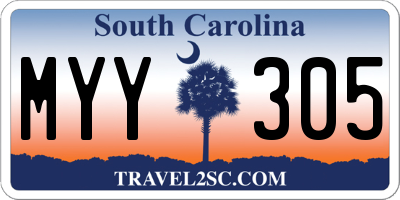 SC license plate MYY305