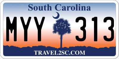 SC license plate MYY313
