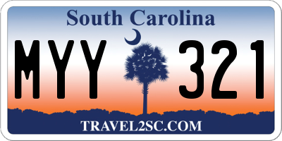 SC license plate MYY321