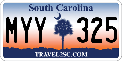 SC license plate MYY325