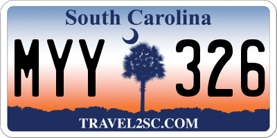 SC license plate MYY326