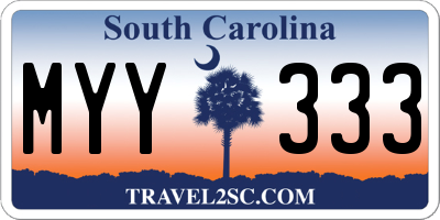 SC license plate MYY333
