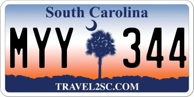 SC license plate MYY344