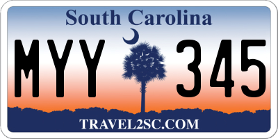 SC license plate MYY345