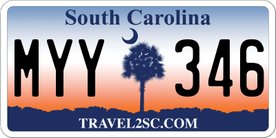 SC license plate MYY346