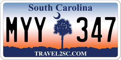 SC license plate MYY347