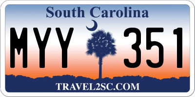 SC license plate MYY351