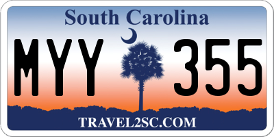 SC license plate MYY355