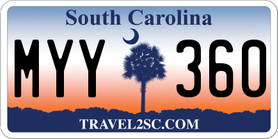 SC license plate MYY360