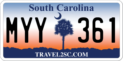 SC license plate MYY361