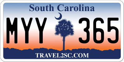 SC license plate MYY365