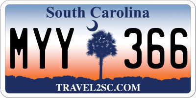 SC license plate MYY366