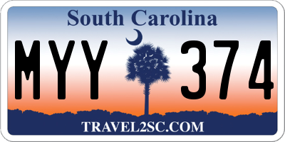 SC license plate MYY374