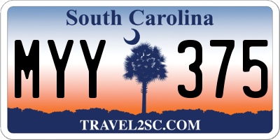 SC license plate MYY375