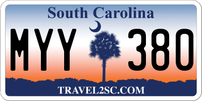 SC license plate MYY380