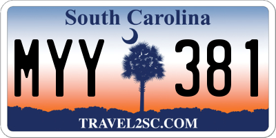 SC license plate MYY381