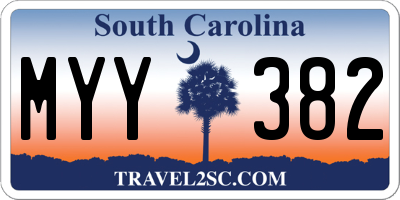 SC license plate MYY382