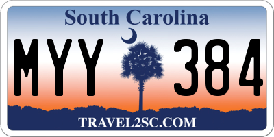 SC license plate MYY384