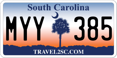 SC license plate MYY385