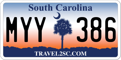 SC license plate MYY386