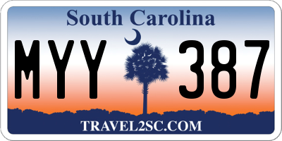 SC license plate MYY387