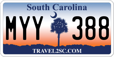 SC license plate MYY388