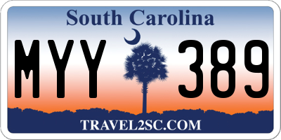SC license plate MYY389