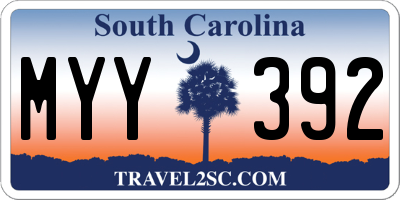 SC license plate MYY392